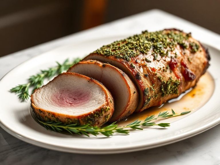 Herb-crusted pork loin roast
