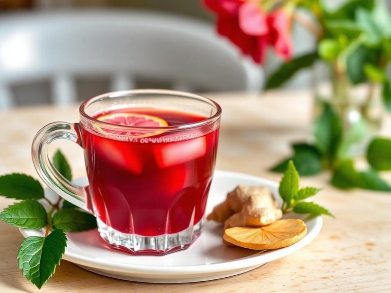 Hibiscus tea with ginger