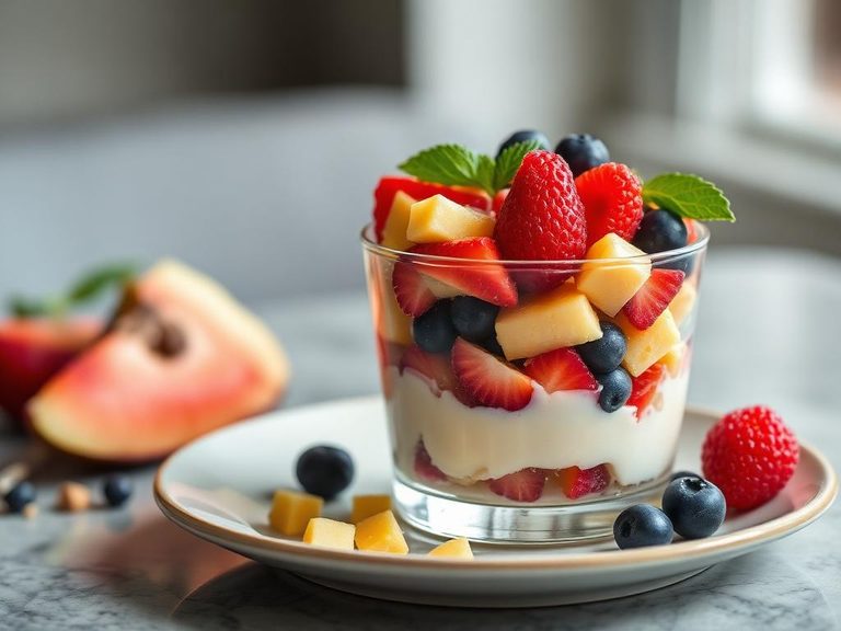 High-protein fruit parfait