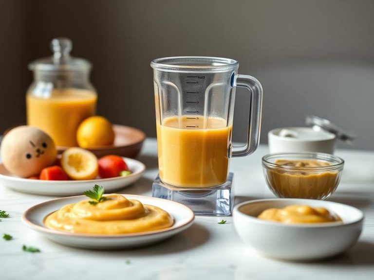 Homemade baby food blending