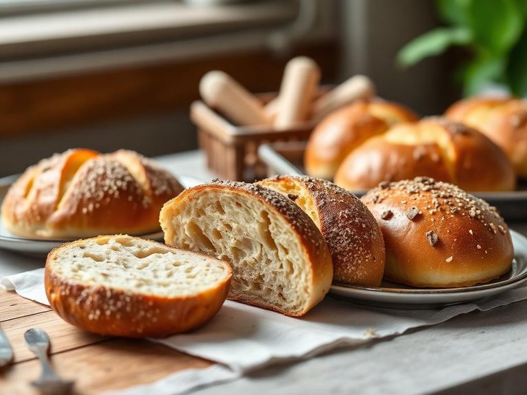 Homemade bread and rolls