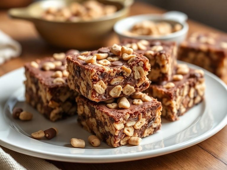 Homemade candy bars with cereal