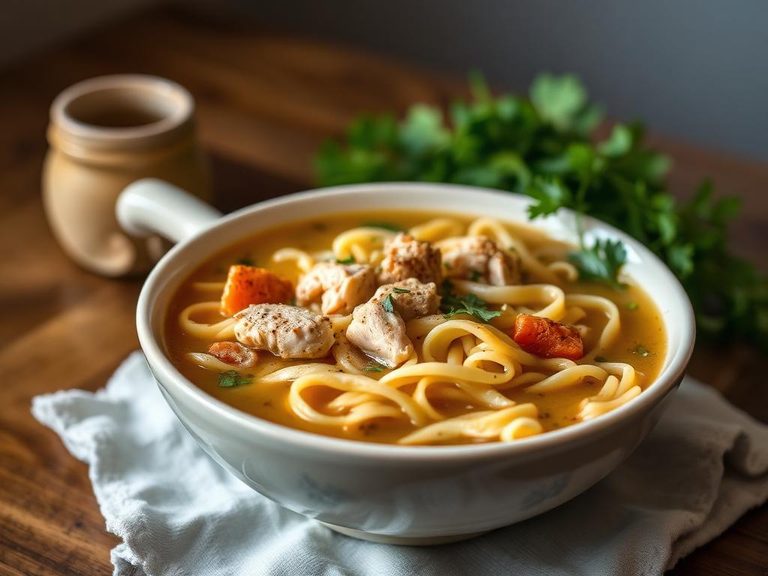 Homemade Chicken Noodle Soup (using a mix as a base)