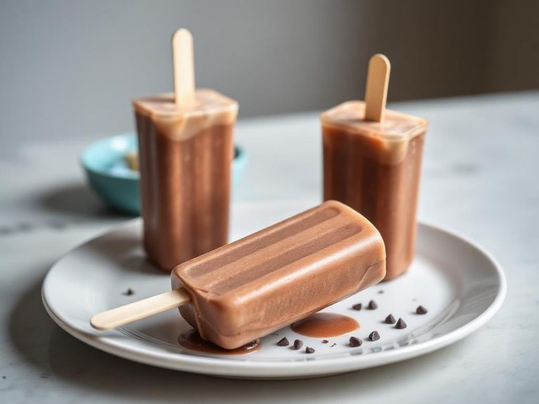 Homemade chocolate milk popsicles