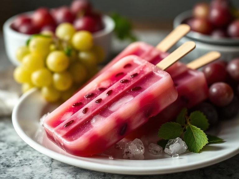 Homemade grape popsicles