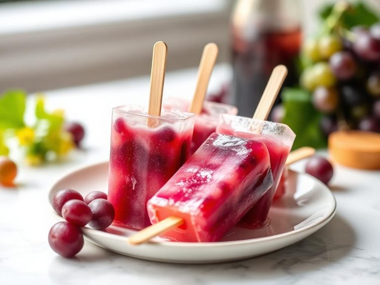 Homemade grape soda popsicles