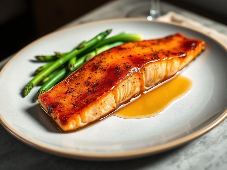 Honey-glazed salmon