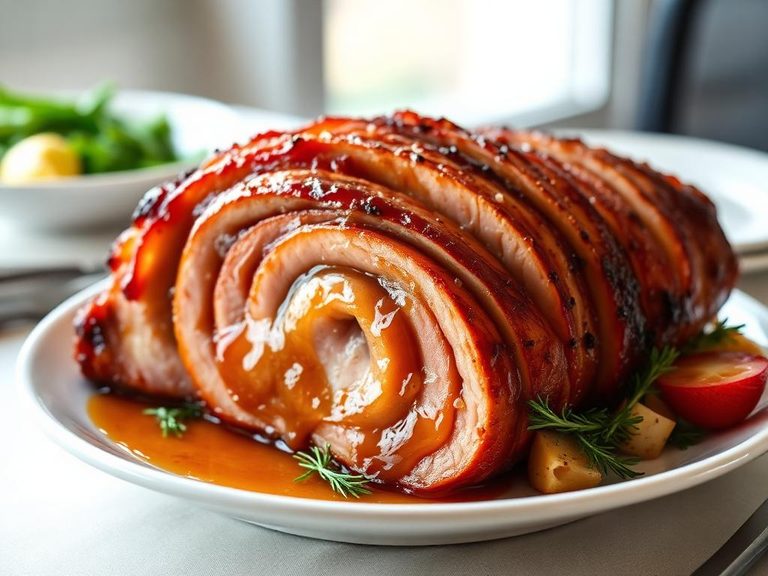 Honey-glazed spiral ham