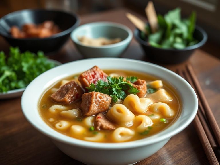 Hong Kong-style Macaroni Soup with Luncheon Meat