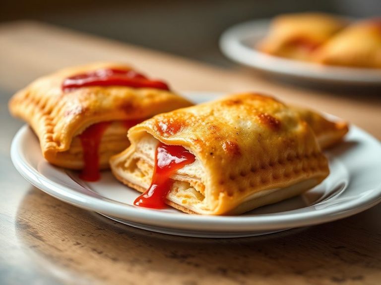 Hot Pocket pizza (with added pepperoni and sauce)
