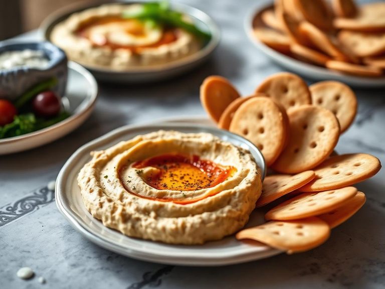 Hummus and cracker dip
