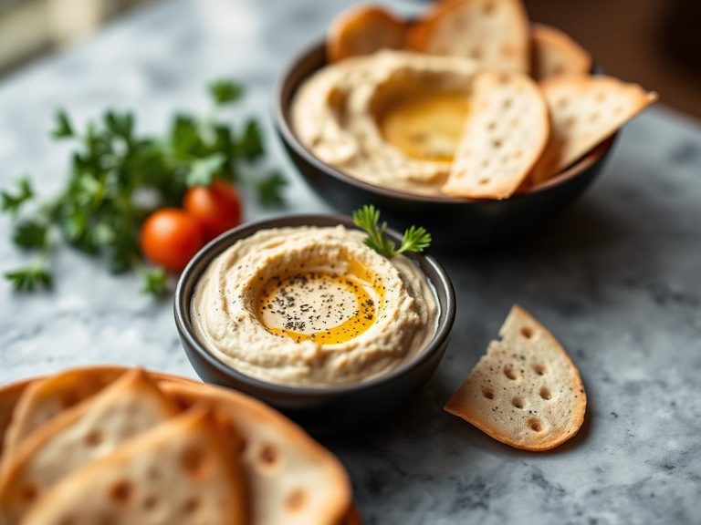 Hummus and pita dip