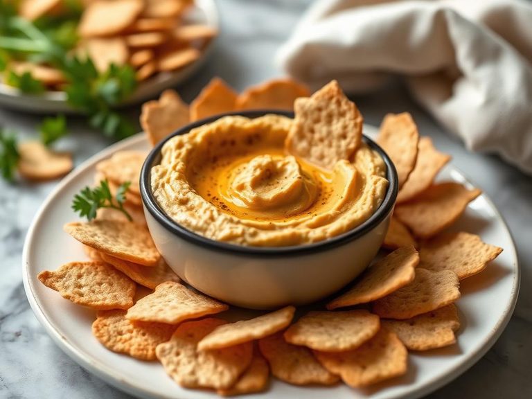 Hummus dip with Wheat Thins