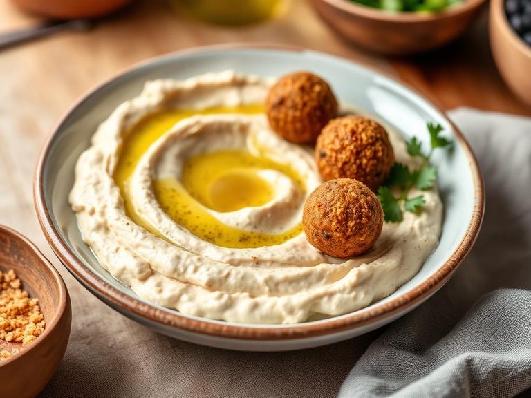 Hummus with falafel