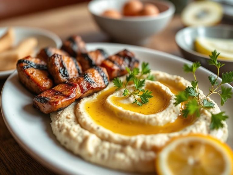 Hummus with grilled meats