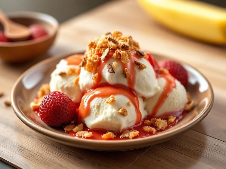 Ice cream topping for added crunch