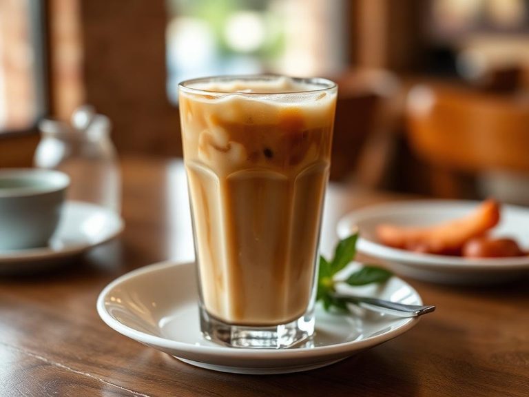 Iced coffee or latte