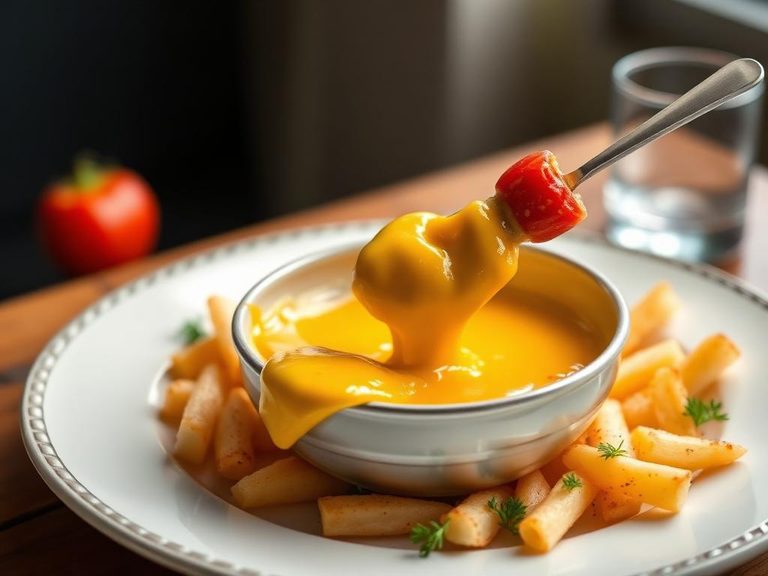 In a savory cheese fondue