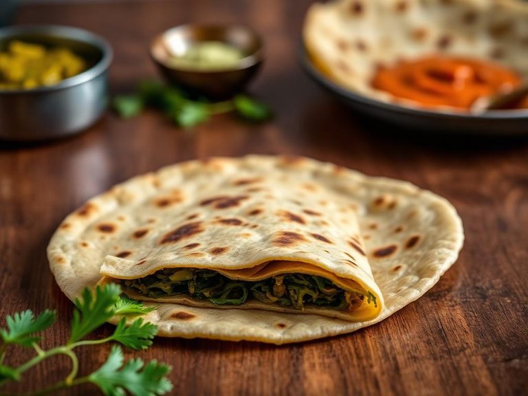 Indian mooli paratha (stuffed flatbread)