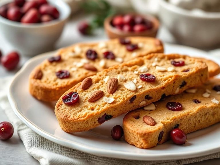 Italian Biscotti with Almonds and Cranberries