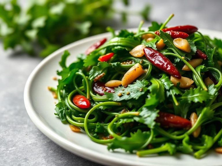 Italian sautéed dandelion greens with garlic and chili