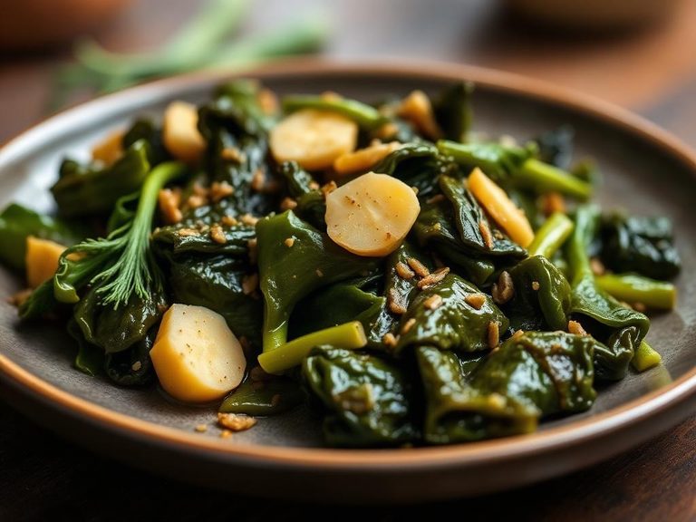 Italian-style braised collards with garlic