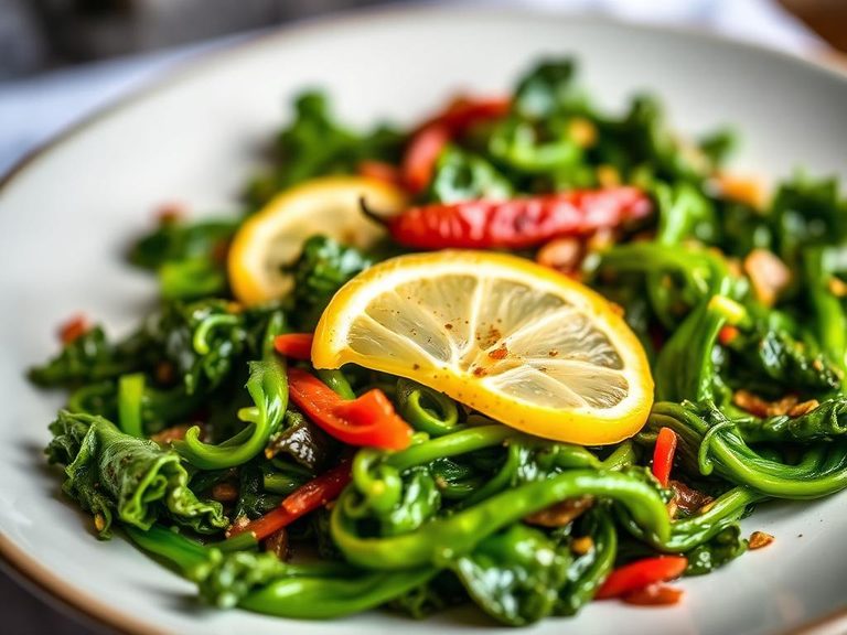 Italian-style sautéed greens with chili and lemon
