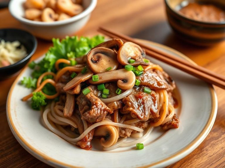 Japanese Gyudon with Mushroom