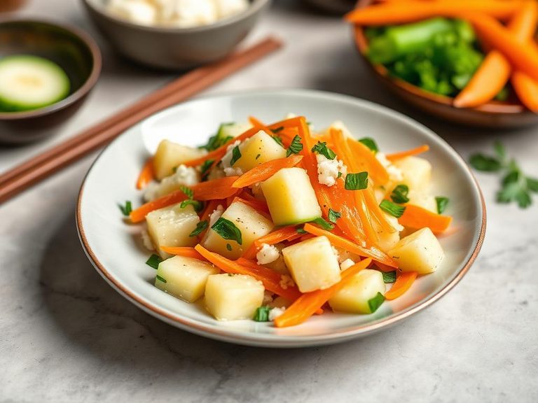 Japanese potato salad with cucumber and carrot