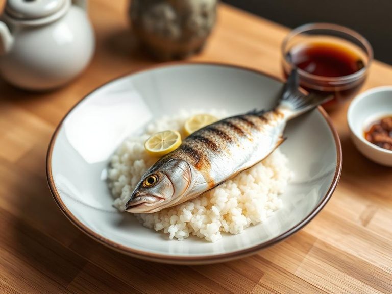 Japanese 'Saba Chazuke' (mackerel over rice with tea)