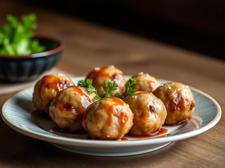 Japanese tsukune (chicken meatballs)