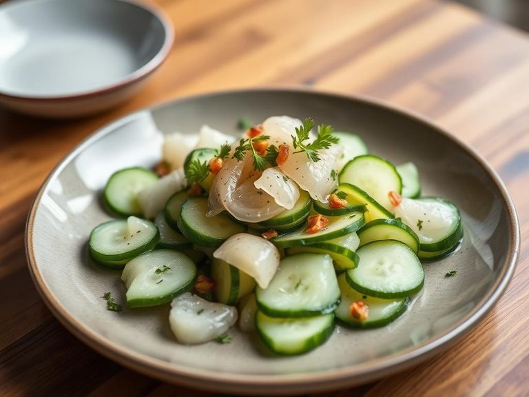 Jellyfish and cucumber salad