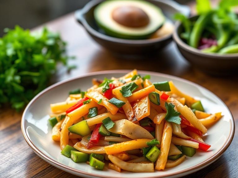 Jicama stir-fry with vegetables