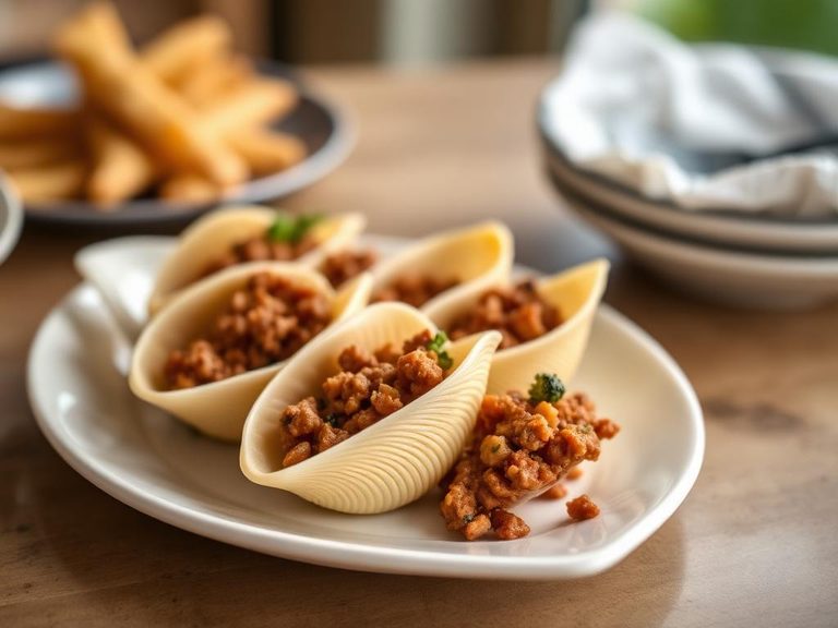 Jumbo Shells with Meat Filling