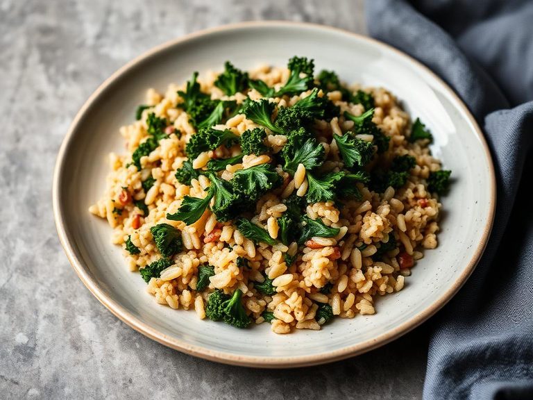 Kale and Brown Rice Pilaf