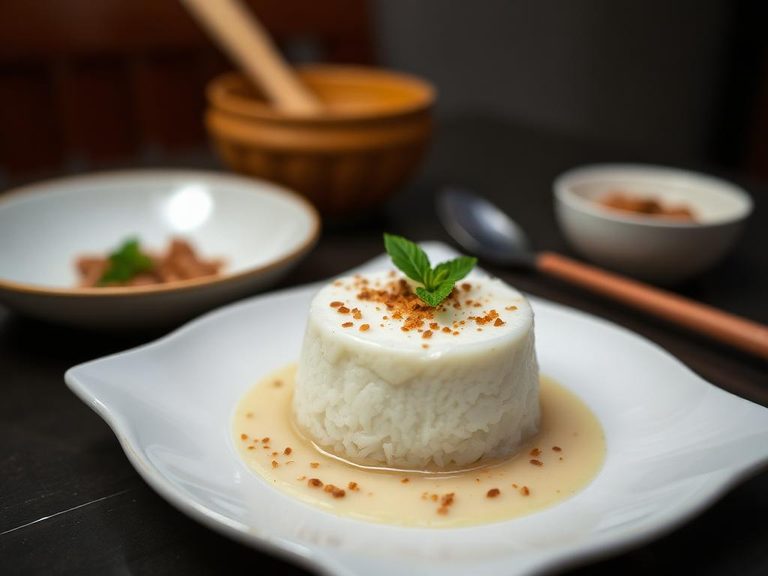 Kanom Krok (Thai coconut rice pudding)