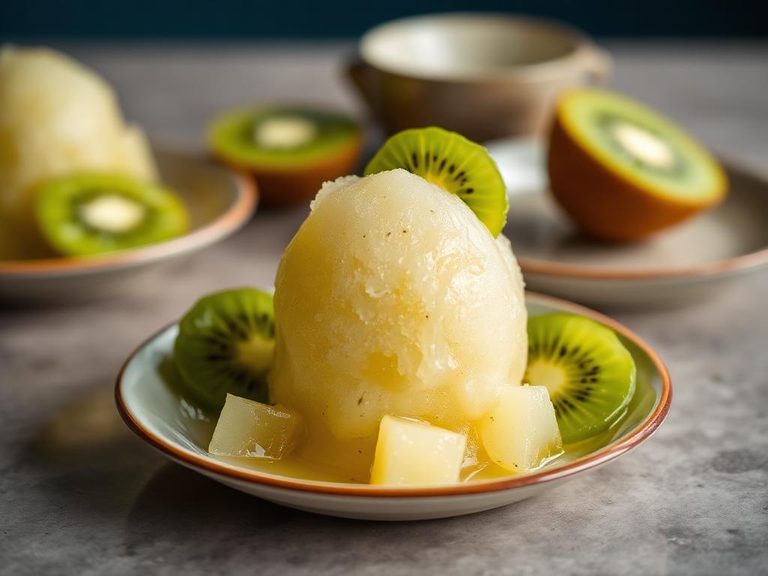 Kiwi sorbet or granita