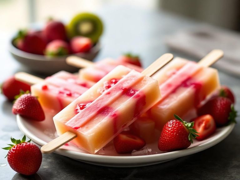 Kiwi-Strawberry Popsicles
