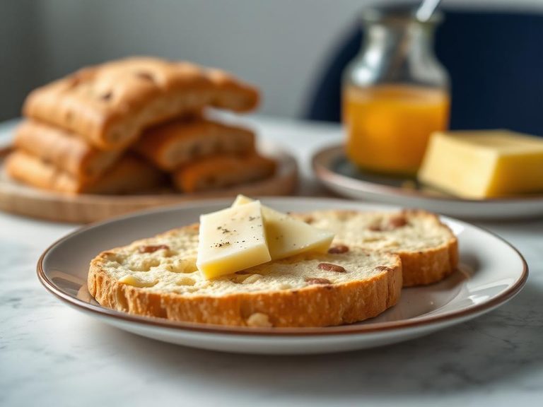 Knäckebröd with butter and cheese