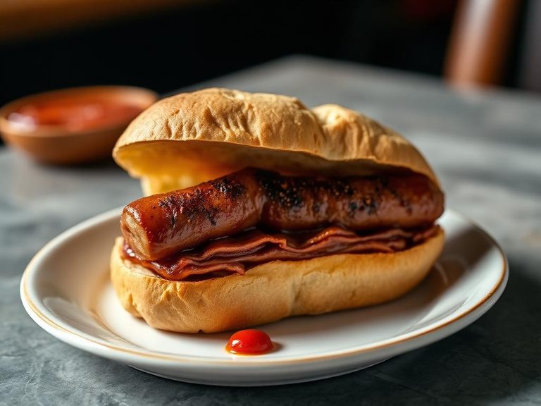 Knackwurst Sandwich on a Crusty Roll