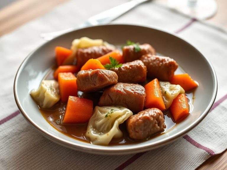 Knackwurst Stew with Cabbage and Carrots