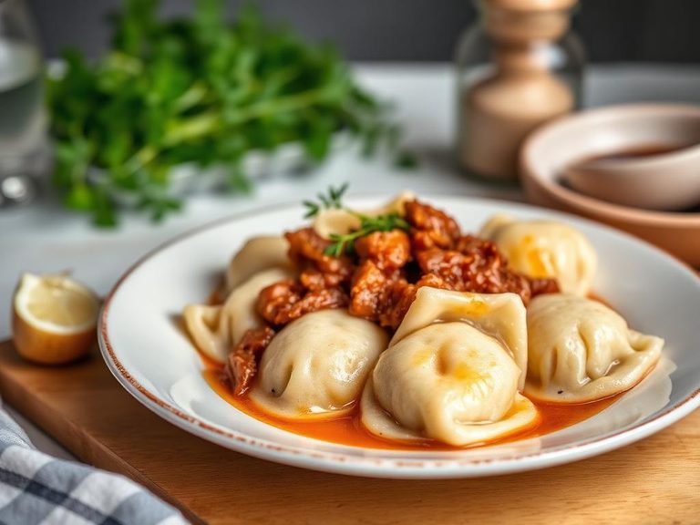 Knedlíky s masem (Czech dumplings with meat)