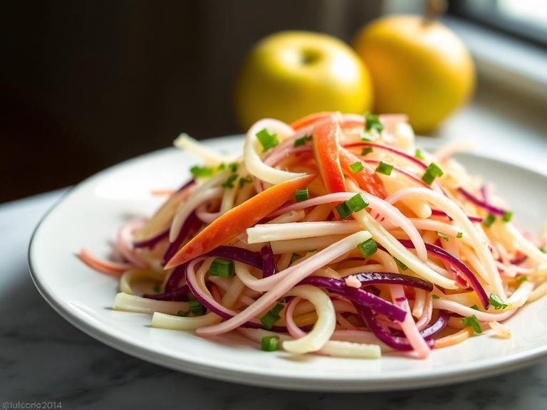Kohlrabi and Apple Slaw
