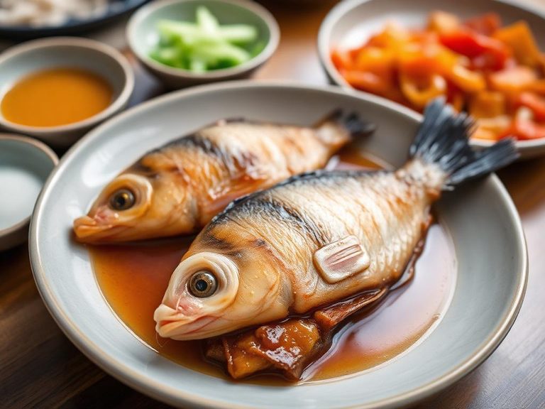 Korean 'Dongtae Jorim' (braised fish, sometimes using canned)
