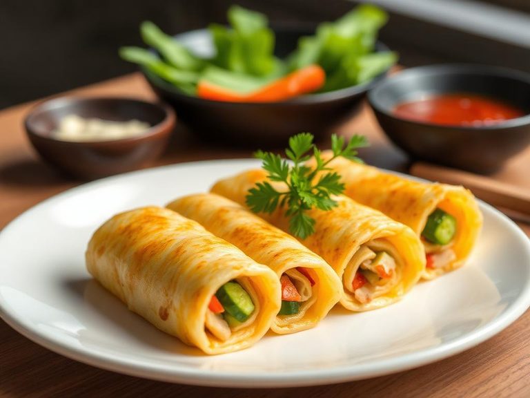 Korean Gyeran-mari (rolled egg omelet with vegetables)
