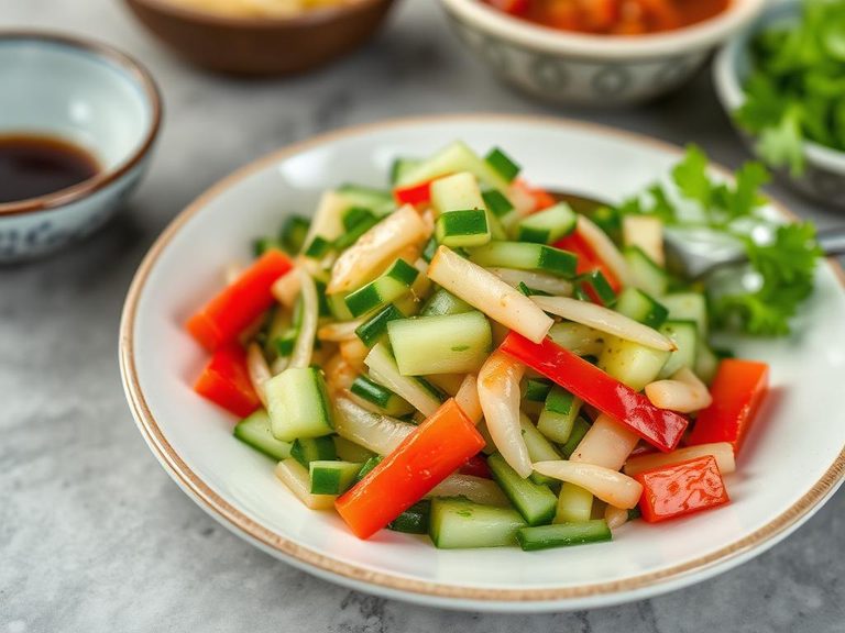 Korean oi muchim (spicy cucumber salad)