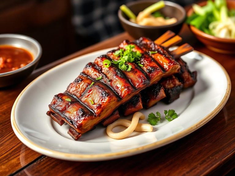 Korean-style grilled pork ribs (Galbi)