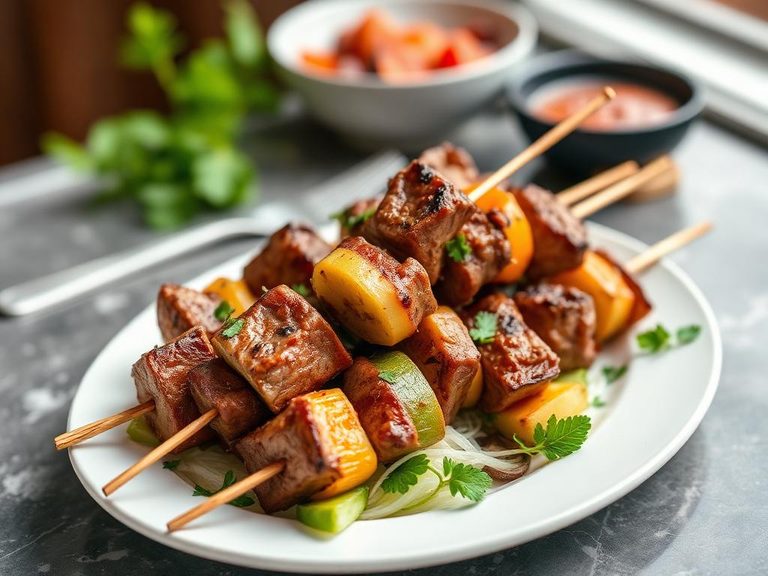 Lamb and Vegetable Skewers