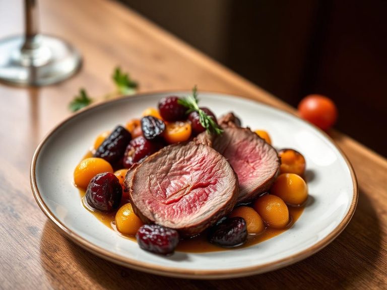 Lamb Breast with Apricots and Prunes