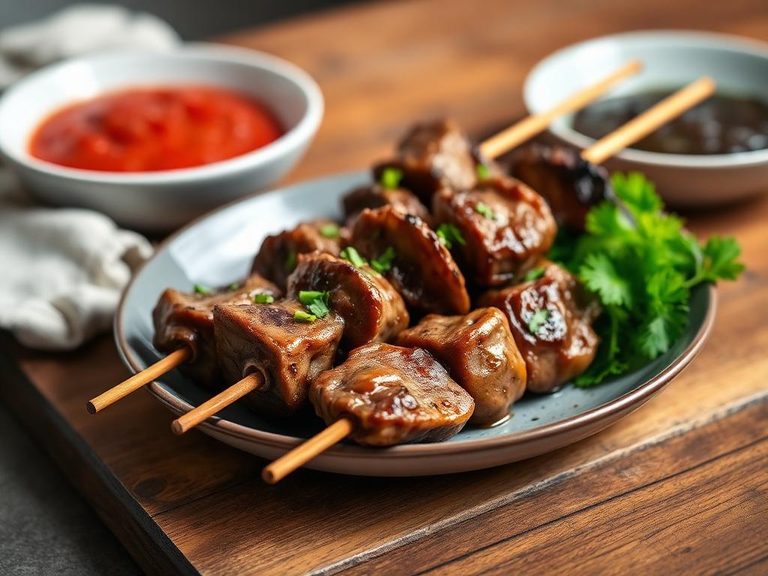 Lamb heart kebabs
